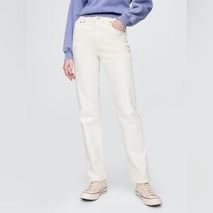 NWT Gap Petite High Rise '90s Slim Straight Jeans in New Off White, Size 28/6P
